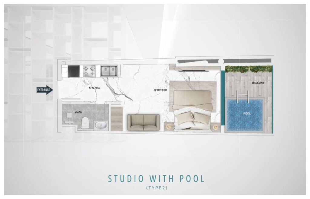 Barari Heights Studio With Pool (Type-2)