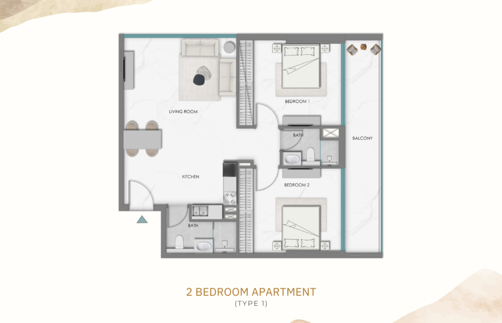 Hill South 2 BHK Type 1